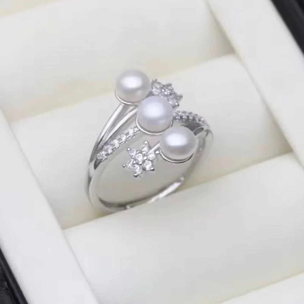 Pearl & Cubic Zirconia Sterling Silver Ring